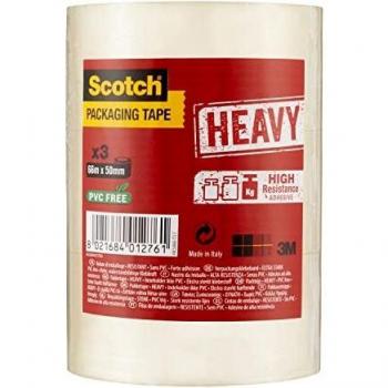 Scotch Packaging Tape Heavy Transparent Pack of 3 HV.5066.T3.T