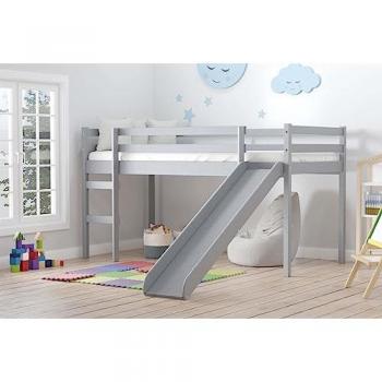 Birlea Frankie 3ft Single Grey Pine Midi Sleeper Bed With Slide