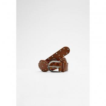 Studded Rhinestone Belt, Pale Camel, Stradivarius – Size 30