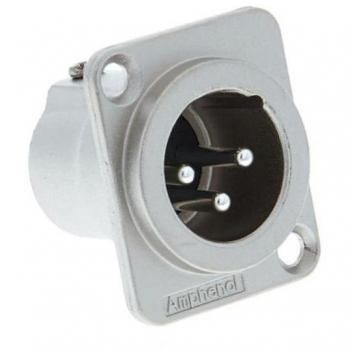 Amphenol 3-polige XLR Steckverbindung männlich Typ D, Silber