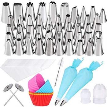 Kit de douilles poche complète en acier inoxydable 72 pièces pour la pâtisserie, les cupcakes et autres projets DIY
