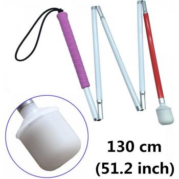 Folding Mobility Cane for the Blind with Pink Handle (105cm-155cm)