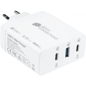 Good Connection Weißes Schnellladegerät 90W und 4 Ports (3x USB-C, 1x USB-A mit PD)