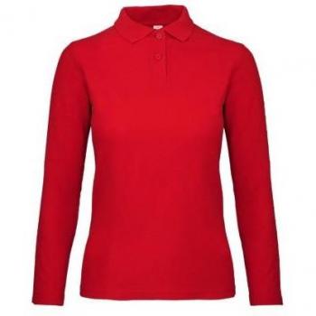 Top Polo Largo Estilo B&C Carmesí, talla S femenino