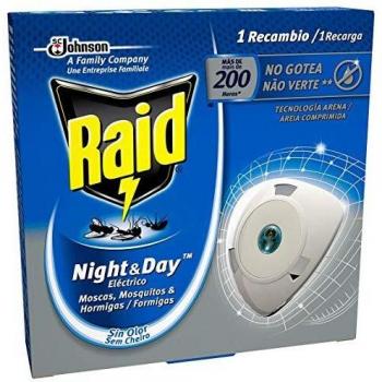 Recambio Raid Night & Day Repelente de Moscas, Mosquitos y Hormigas, 200 horas