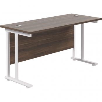 Twin Upright Rectangular Straight Desk