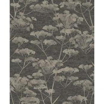 Papel tapiz botánico pizarra gris