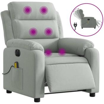 VidaXL Electric Massage Recliner Chair – Light Grey Velvet