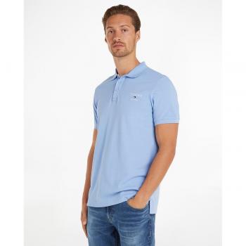 Polo Hombre Tomy Jeans Manga Corta Azul Claro Regular Fit
