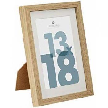 Cadre photo en bois naturel 13 x 18 cm avec cadre manuel Atmosphera