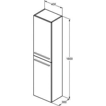 Ideal Standard life A Hochschrank, 2 Türen, 400x300x1600mm, T5260
