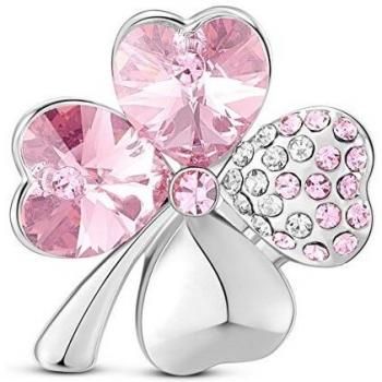 Broche Trèfle à Quatre Feuilles Porte Bonne Chance en Argent