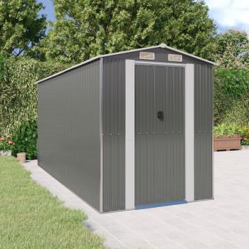 Refugio de Jardín Gris 192x440x223 con Acero Galvanizado