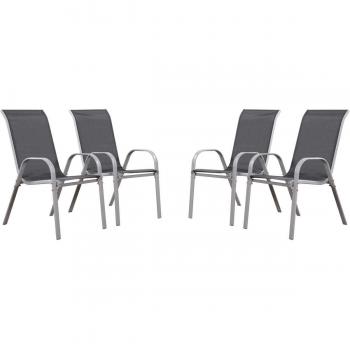 Quartetto di Sedie da Giardino Cordoba in Phoenix Argento