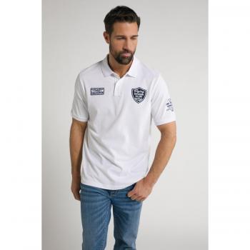 Maglia polo uomo bianco 6XL cotone piqué JP1880