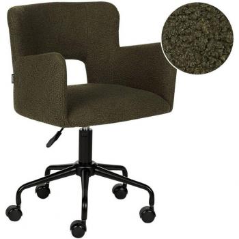 Chaise à roulettes design assise effet cuir blanc sur pied métallique réglable et pivotant style scandinave Tendance pour coin bureau