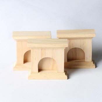 Natural Wood Mini Fireplace Ornament