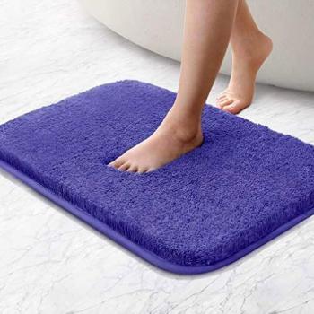 Absorbent Non Slip Bath Rug, Thickened Microfiber Carpet for Bathroom, Quick-drying, Machine Washable