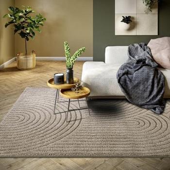 ELLE DECORATION Designteppich Panglao, eckig, 14 mm, Hoch Tief Struktur, grau