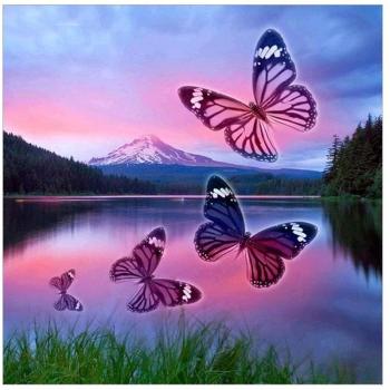 Papillon Diamant Lac 30x30 cm