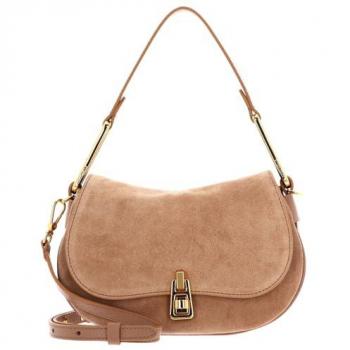 Coccinelle Magie Suede Brown Leather Bim Handbag, 23 cm