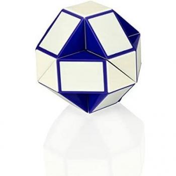 3D Snake Twist Fidget – Blue/White Edition