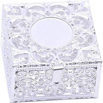 Estuche de joyería religiosa de metal