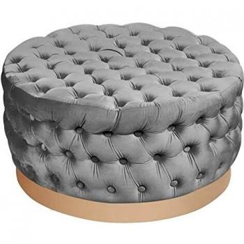 Pouf DKD Home Decor 78 x 78 x 40 cm gris