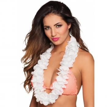 Boland 52256 Hawaii‑Kette Ohana de Luxe in Kunstblumendesign, weiß