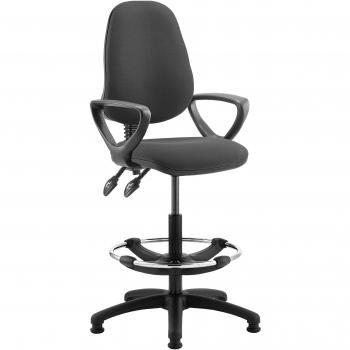 Eclipse Plus II Lever Task Operator Chair Charcoal With Loop Arms