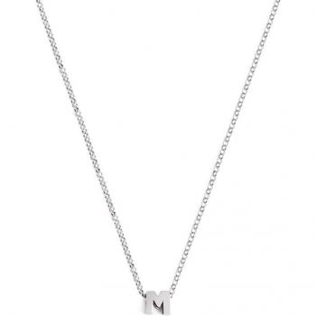 Joyas Mujer: Collar Letra M en 925 con baño de rodio
