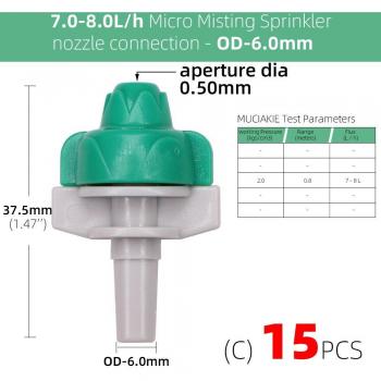 RBCFHI 15Stck 7-8L/h Feine Spritzdüsen für Bewässerung