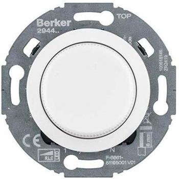 Berker Uni-Drehdimmer, Zentralstück (LED), 1930/Glas, polarweiß 294410