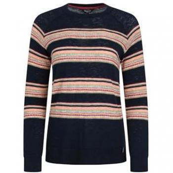 Coton Bio Pull Reka Bleu — Léger, Rayé, Col Court, 48 Taille