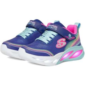 Skechers Girls S-Lights Cosmic Glow Rainbow Dream – Navy Blue, Size 10