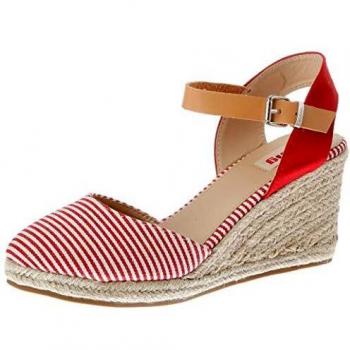 MTNG 58890, Sandali Donna con Plateau, Rosso, 41 EU