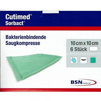 Cutimed® Sorbact® Saugkompressen steril 10x10cm; Pack. mit 6 Stück *NEU