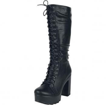 Black Laced Gothic Boots for Women
