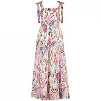 MONARI Druckkleid pink mit Tropenmuster | 34