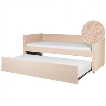 BELIANI Gästezimmer Bett Pfirsichrosa