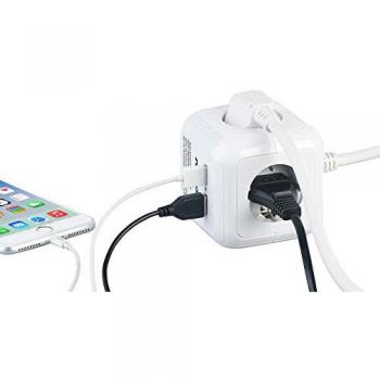 Multiprise REVOLT 4 prises 2 ports USB Intérieur Carré