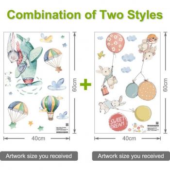 40x60cm Cute Cartoon Stickers for Kids' Rooms