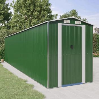 Hangar Vert 192x855x223 cm – Abri de Jardin en Acier Galvanisé