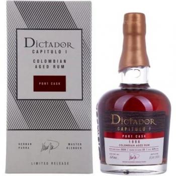 Rhum Colombien Dictador Capitulo I 22 Ans Port Cask 1998 42% 0,7l en Boîte Cadeau