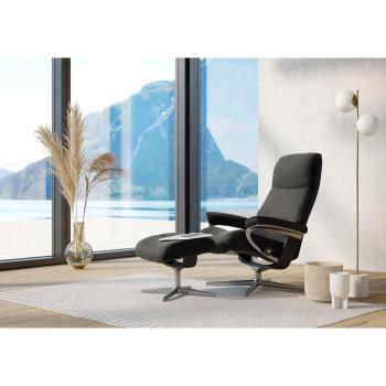 Relaxsessel “View” von Stressless – Cross Base Design, Holzakzent Schwarz, 3 Größen