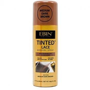 Ebin New York Spray Dentelle Teinté 80 ml – Couleur Marron Foncé Moyen, Eau Résistante, Sèche Immédiat