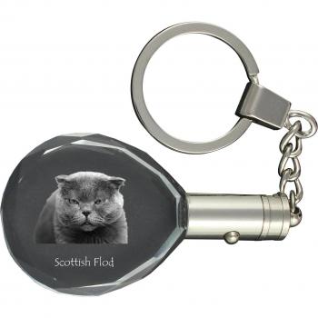 Transparent Scottish Fold Cat Keychain