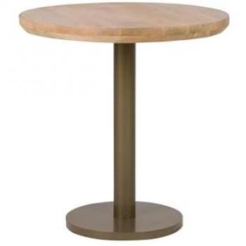 Mesa Comedor Cuadrada de Madera de Mango y Metal Marrón 70x70x75 cm