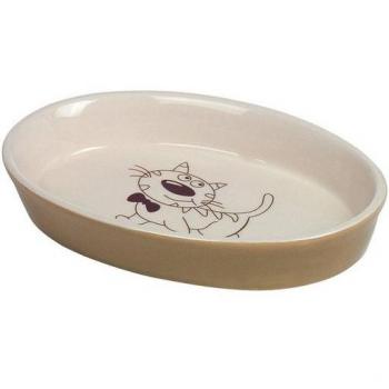 Nobby Futterschale für Katzen oval hellbraun/beige