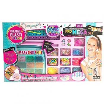 Elasticolor New – Nuovo PRO Mega Set per Creare collane, bracciali, Anelli con Telaio Professionale per Elastici, Perline e ciondoli